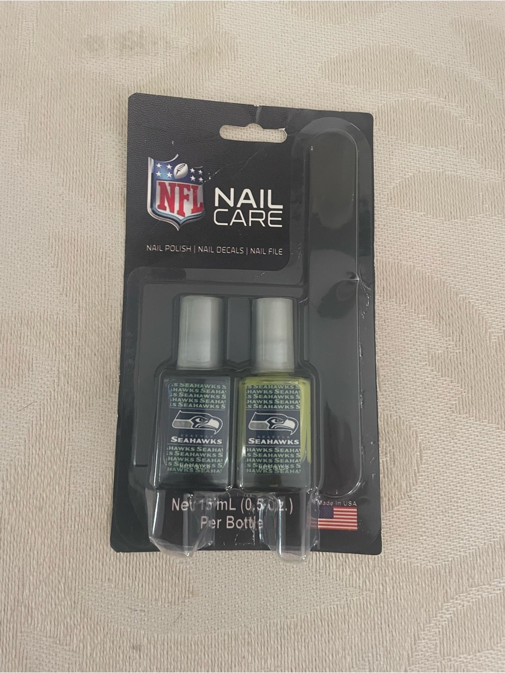 NFL Seattle Seahawks Duo Nail Polish Set - Teal & Neon Green